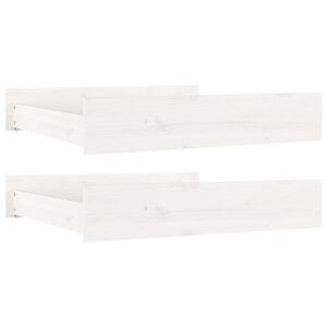 vidaXL Sengeskuffer 2 stk hvit heltre furu
