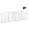 vidaXL Gabionkurver buede 5 stk 400x30x100/120 cm galvanisert jern