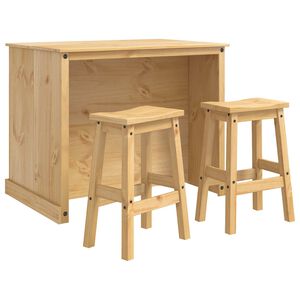 vidaXL Kj&oslash;kken&oslash;yset 3 stk. Honningvoks 112 x 77 x 91,5 cm Massiv furu