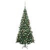 vidaXL Forh&aring;ndsbelyst kunstig juletre med kulesett L 240 cm gr&oslash;nn