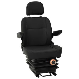 vidaXL Traktor sete med oppheng Svart 56 x 57 x 87 cm St&aring;l og PVC