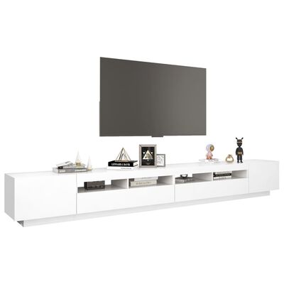 vidaXL TV-benk med LED-lys hvit 300x35x40 cm