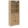 vidaXL H&oslash;yskap 2 pcs Artisan Eik 69,5 x 34 x 180 cm Konstruert tre