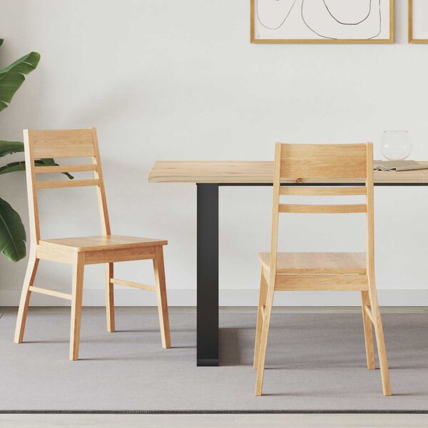 vidaXL Spisestoler 2 pcs Naturlig 43 x 54 x 89 cm Solid Gummitre