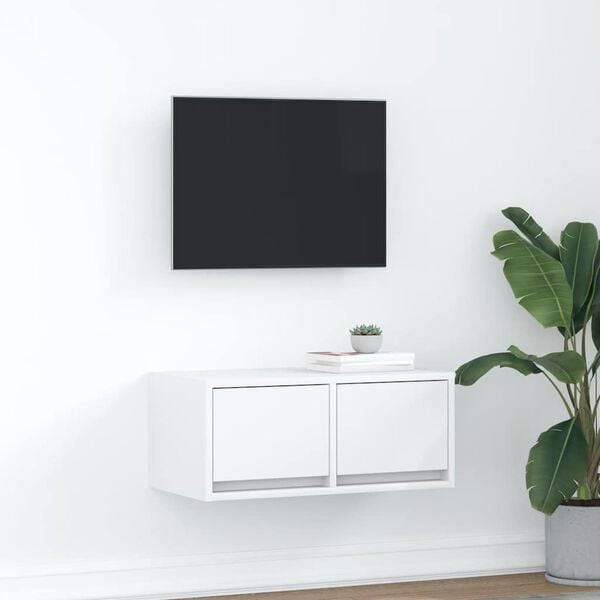 vidaXL TV-benk hvit 60x31x25,5 cm konstruert tre
