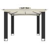 vidaXL Paviljong med dobbelttak kremhvit 2,94x2,94 m stål