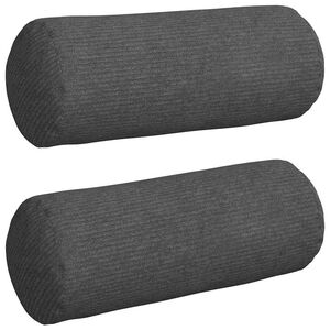 vidaXL Bolster puter 2 pcs Mørkegrå Ø 15 x 40 cm Corduroy stoff