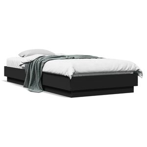 vidaXL Sengeramme svart 100x200 cm konstruert tre