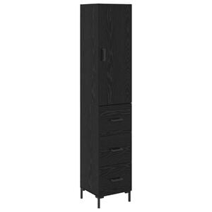 vidaXL H&oslash;yskap Svart Eik 34,5 x 34 x 180 cm Konstruert tre