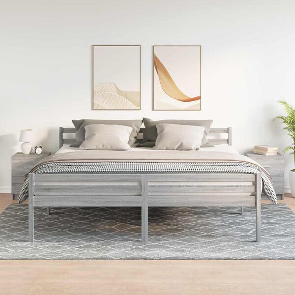 vidaXL Nattbord 2 stk med 2 skuffer gr&aring; sonoma 40x36x50 cm