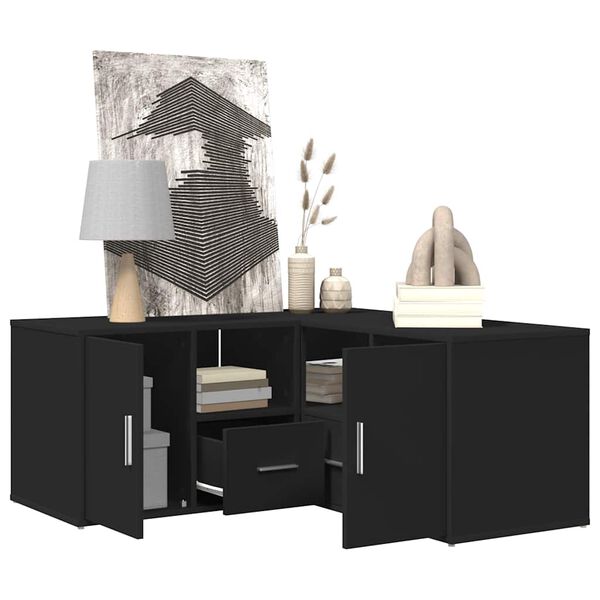 vidaXL Hj&oslash;rneskap svart 160x40x45 cm sponplate