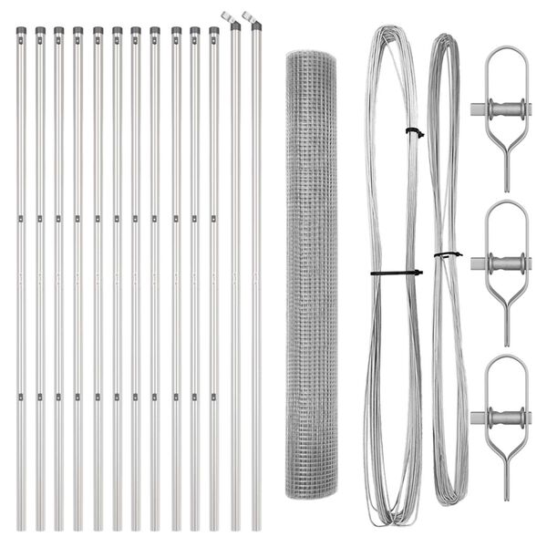 vidaXL Gjerdep&aring;le s&oslash;lv 25 x 1 m (19 x 19 mm nettrull) St&aring;l