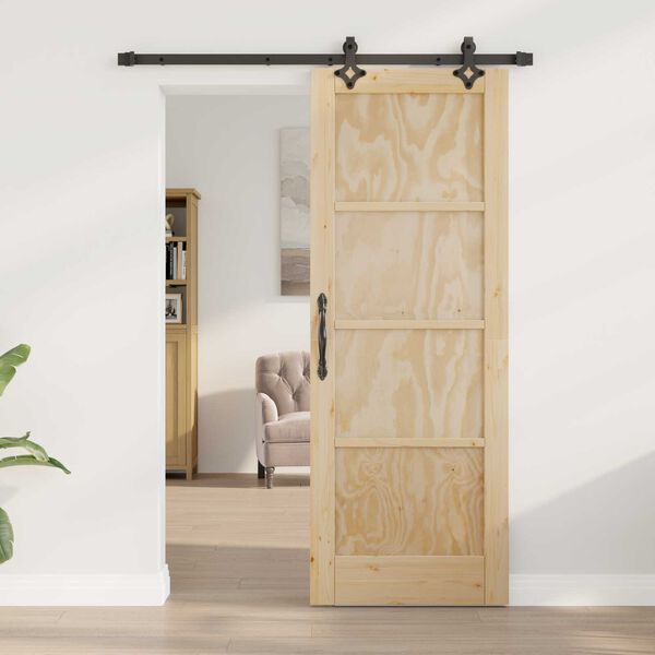 vidaXL Skyved&oslash;r ORKDAL Brun 73,5 x 198,5 cm Massiv furu