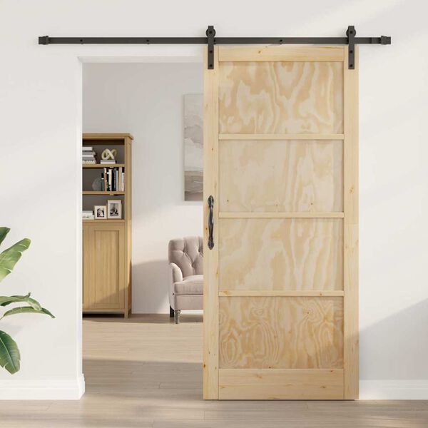 vidaXL Skyved&oslash;r Brun 93 x 211 cm Massiv furu