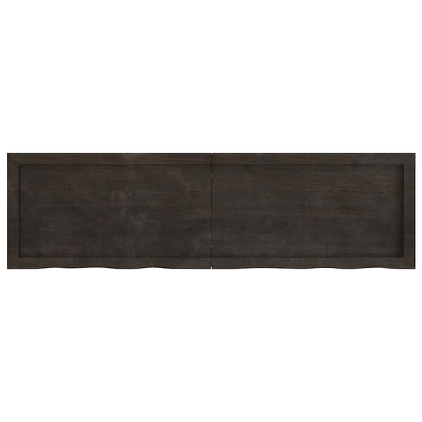 vidaXL Bordplate mørkebrun 140x40x(2-4) cm behandlet heltre eik