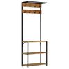 vidaXL Klesstativ med skooppbevaring 68x30x182 cm grov heltre mango