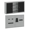 vidaXL Verktøyskab og Pegboard Sett 3 pcs Svart 100 x 20 x 115 cm Stål