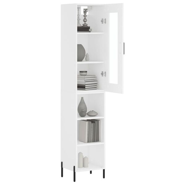 vidaXL Highboard hvit 34,5x34x180 cm konstruert tre