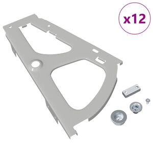 vidaXL Flip Skaphengsel 12 pcs s&oslash;lv 235 x 155 x 30 mm Jern
