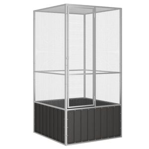 vidaXL Fuglebur antrasitt 111x107x211,5 cm galvanisert st&aring;l