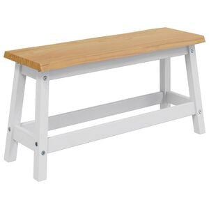 VidaXL Spisebenk EKAI Hvit 91,5 x 29 x 45,5 cm Heltre furu