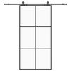 vidaXL Skyved&oslash;r med monteringssett svart 102x205 cm ESG-glass