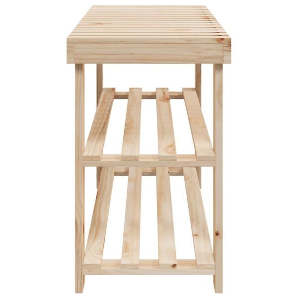 vidaXL Skostativ med benktopp 2-i-1 heltre gran