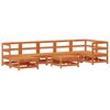 vidaXL Hage lounge sett 8 pcs VoksBrun Massiv furu
