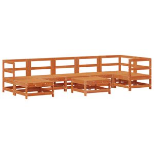 vidaXL Hage lounge sett 8 pcs VoksBrun Massiv furu