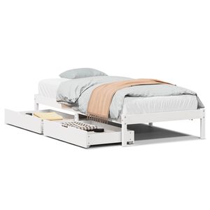 vidaXL Sengeramme uten madrass hvit 75x190 cm heltre furu