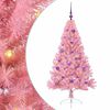 vidaXL Kunstig Forh&aring;ndsopplyst Juletre med 150 LED Rosa 150 cm PVC
