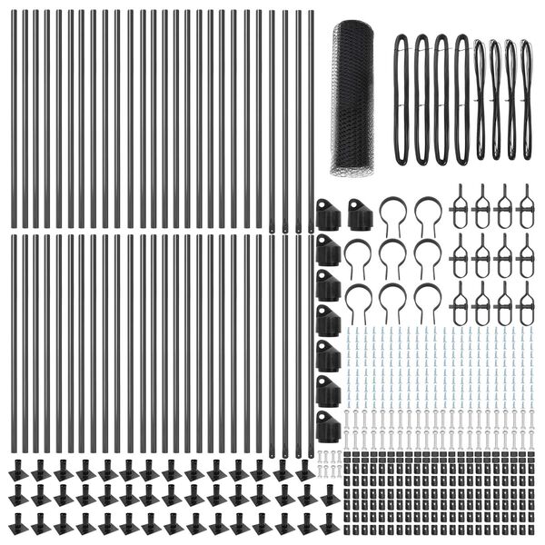 vidaXL Gjerde med innlegg. Grå 0.6 x 100 m PVC-belagt stål