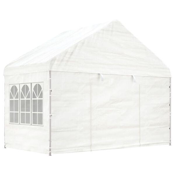 vidaXL Paviljong med tak hvit 17,84x4,08x3,22 m polyetylen