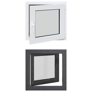 vidaXL Kj&oslash;levindu RISOR 50 x 50 cm PVC og glass Antrasitt