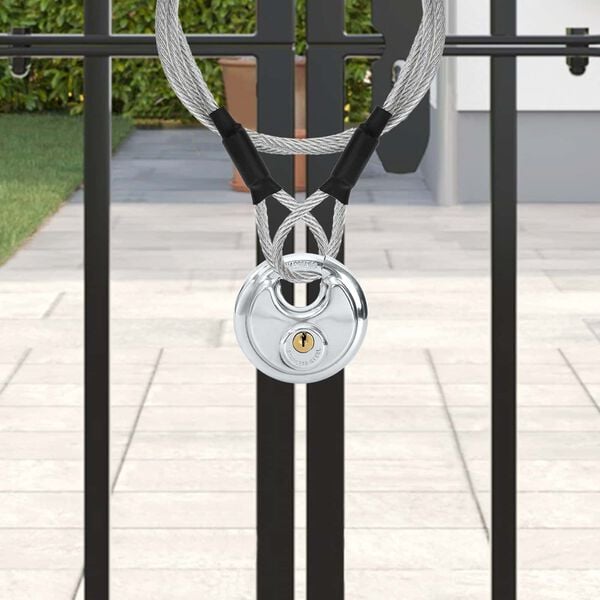 vidaXL Discus-l&aring;ser med n&oslash;kler 2 pcs s&oslash;lv 9 x 2.8 x 9 cm