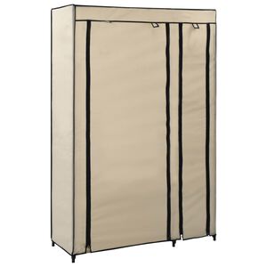 vidaXL Sammenleggbar garderobe kremfarget 110x45x175 cm stoff