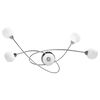 vidaXL Taklampe med hvite runde glasskjermer for 5 G9 lysp&aelig;rer