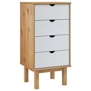 vidaXL Kommode OTTA brun og hvit 45x39x90 cm heltre furu
