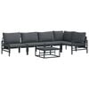 vidaXL Hagesofa Set 6 stk. Svart St&aring;l