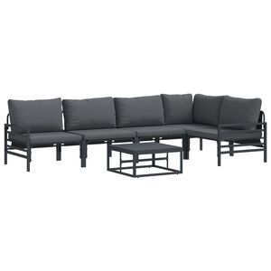 vidaXL Hagesofa Set 6 stk. Svart St&aring;l