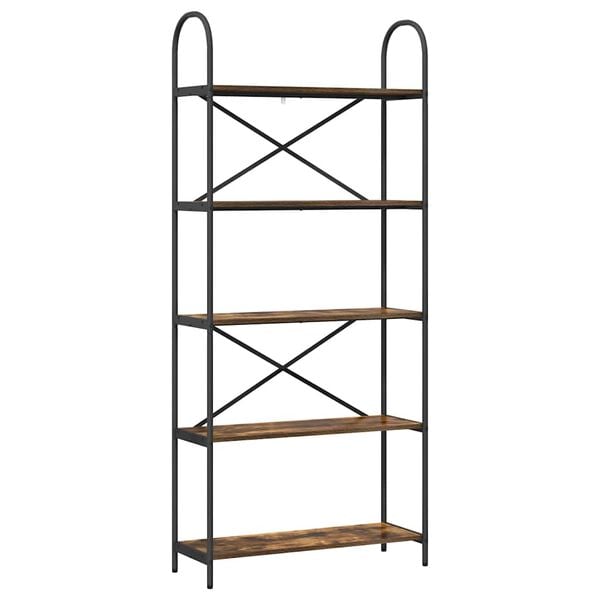 vidaXL Bokhylle R&oslash;kt eik 80 x 30 x 183 cm Konstruert tre