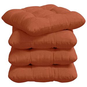 vidaXL Seteputer 4 pcs Rød oransje 40 x 40 cm Corduroy stoff