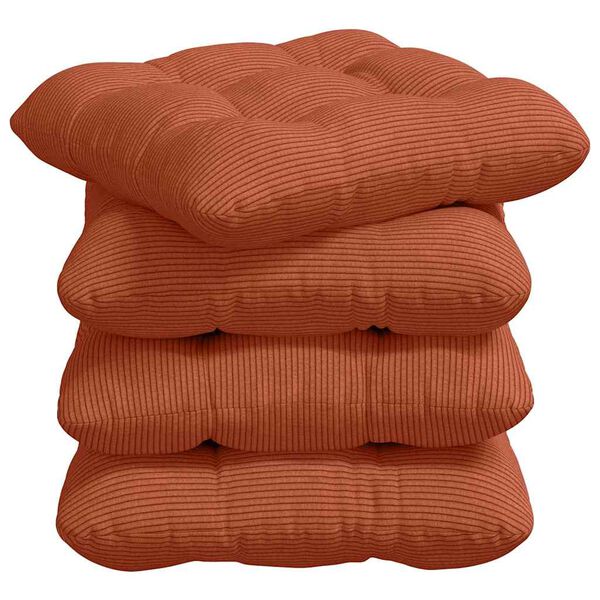 vidaXL Seteputer 4 pcs Rød oransje 40 x 40 cm Corduroy stoff