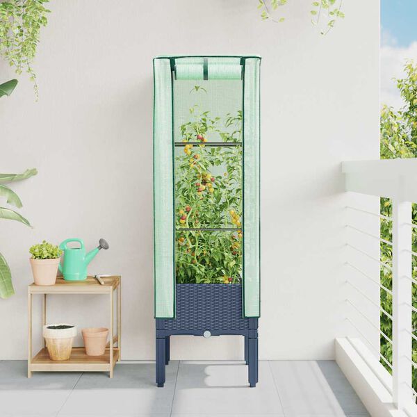 vidaXL H&oslash;yseng med drivhustrekk rottingutseende 40x40x140 cm