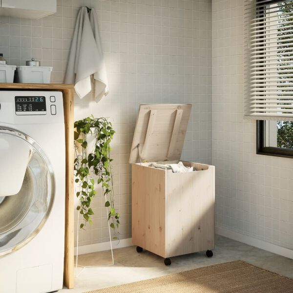 vidaXL Skittent&oslash;yskurv med hjul RANA 45x45x64 cm heltre furu