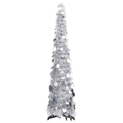 vidaXL Pop-up kunstig juletre sølv 120 cm PET