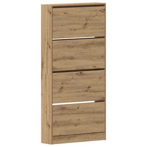 vidaXL Sko Skap 80 x 21 x 163,5 cm Konstruert tre Artisan Eik