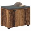 vidaXL Gangbenk med pute med lagring Gammelt tre 60 x 38 x 46 cm