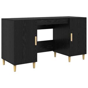 vidaXL Skrivebord Svart Eik Konstruert tre 140 x 50 x 75 cm