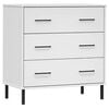 vidaXL Skjenk med 3 skuffer hvit 77x40x79,5 cm heltre OSLO
